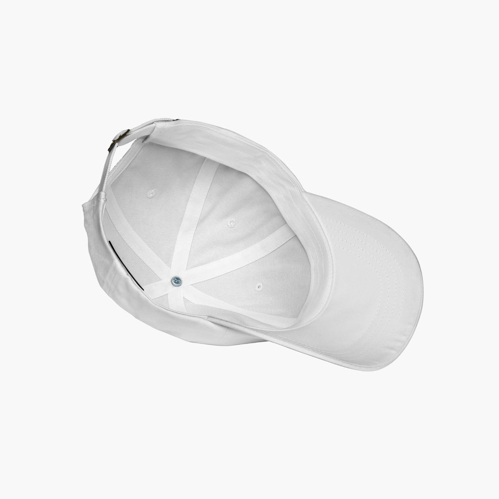 White baseball cap on a white background