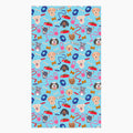 Cloth kitchen hand towel with dog gear pattern on a white background