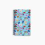 Spiral Notebook with dog-themed design on a white background