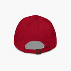 Red baseball cap on a white background