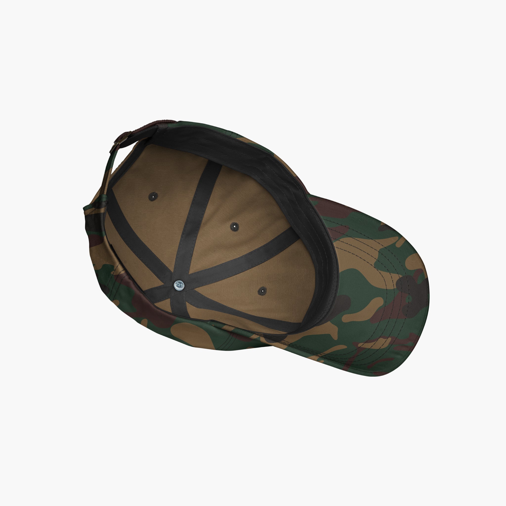 Camouflage baseball cap on a white background