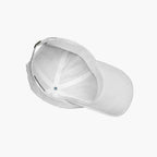 White baseball cap underside on a white background