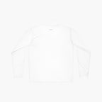 Back of White long-sleeve quarter zip with 'Dad Everyday Hero' text and dad-themed design on a white background