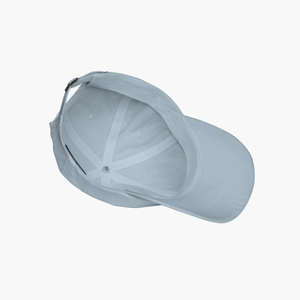 Light blue baseball cap on a white background