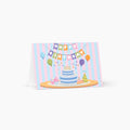 Birthday card with colorful design on a white background