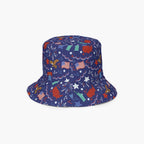 Reversible bucket hat with custom printed patriotic design on a white background
