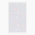 White back of Cloth kitchen hand towel with patriotic symbol-themed pattern on a white background