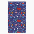 Cloth kitchen hand towel with patriotic symbol-themed pattern on a white background