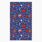 Cloth kitchen hand towel with patriotic symbol-themed pattern on a white background