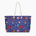 Tote bag with patriotic symbol pattern on a white background