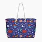 Tote bag with patriotic symbol pattern on a white background