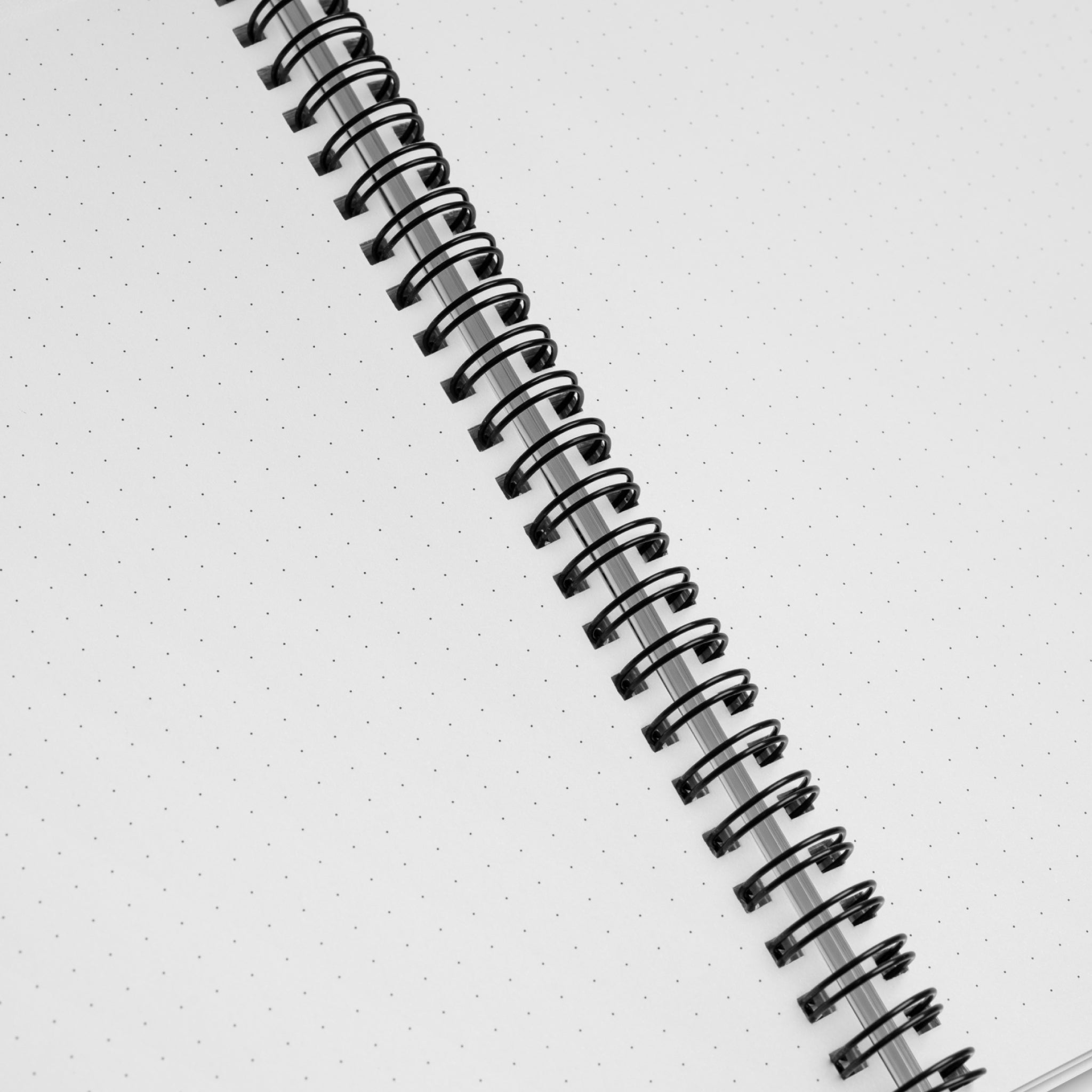 Close-up of a spiral-bound notebook on a white background