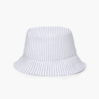 Blue and white striped bucket hat interior on a white background
