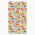 Cloth kitchen hand towel with summer fruits pattern on a white background