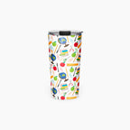 Tumbler with teacher-themed design on a white background