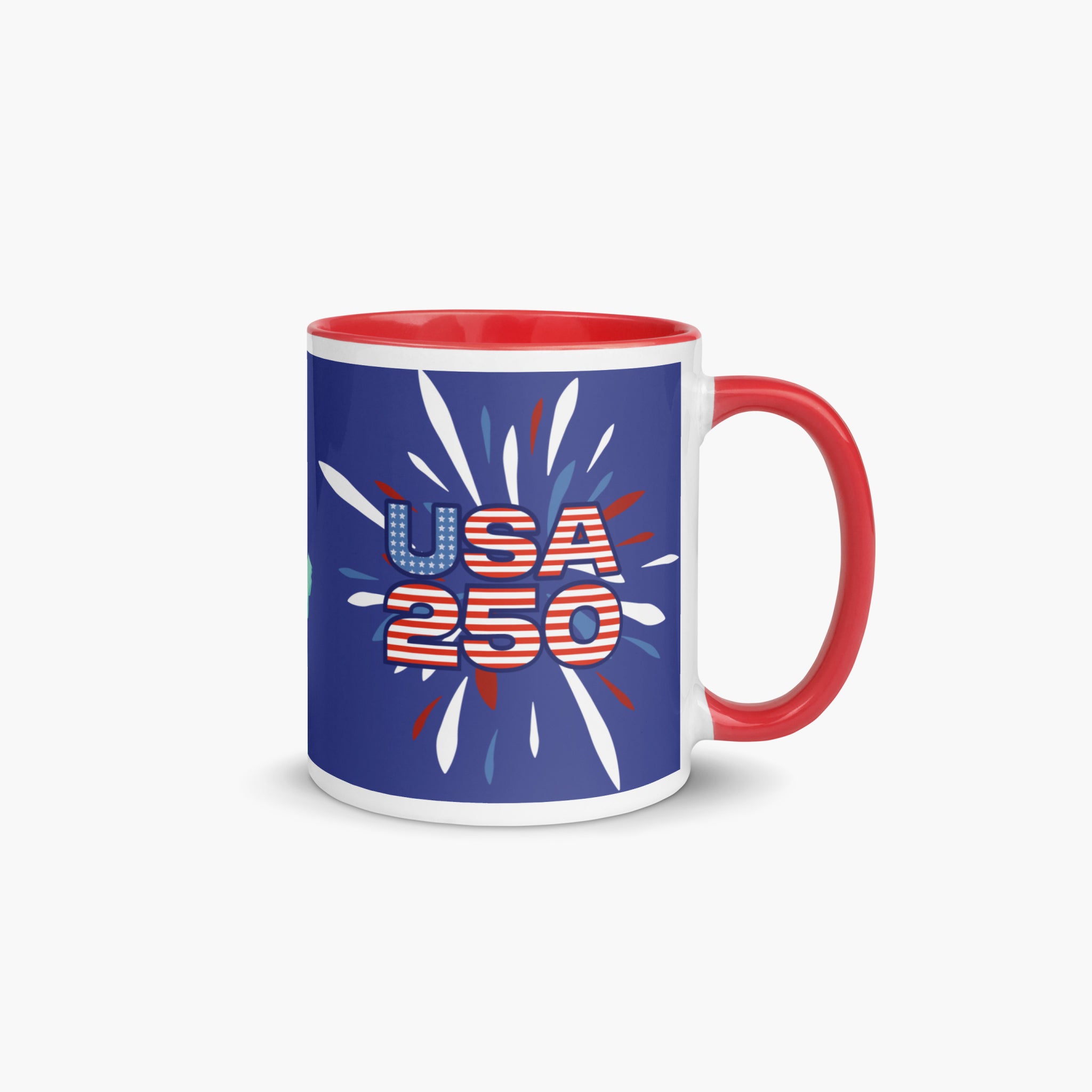 Mug with 'USA 250' design on a white background