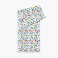 White Floral patterned table runner with a white background